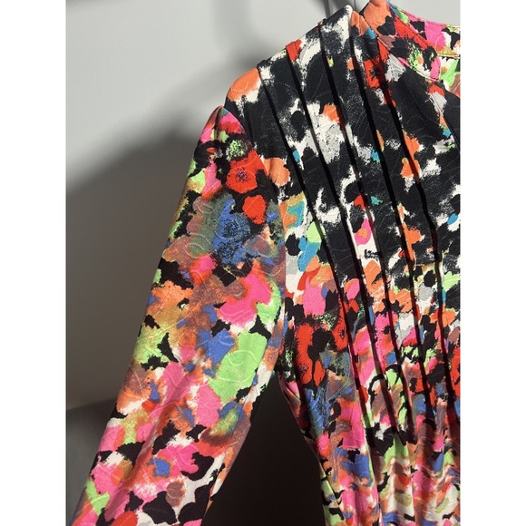 Cocomo Petite PS Blouse Womens Multi-Color Abstract Print Roll-Tab Sleeve - Picture 5 of 7